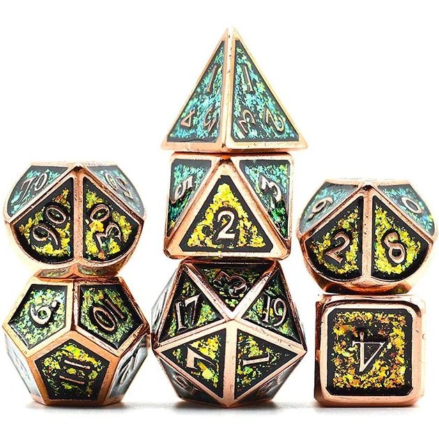 Druidic Dwarven Metal Plating Dice Set