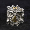 dungeons and dragons silver shaped dragon head metal hollow dice set