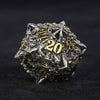 dungeons and dragons silver shaped dragon head metal hollow dice set