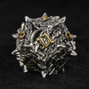 dungeons and dragons silver shaped dragon head metal hollow dice set