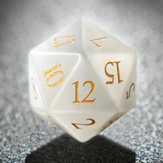 Dwarf Artisan - Opal Gems D&D Dice Set + Gold Numbers