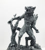 Werewolf Statue, Hand Painted Grayscale Resin Sculpture | Gothic Halloween Legendary Monster Figurine | Dark Art for Spooky Home Decor