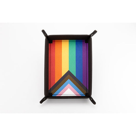 Dice Tray: Pride Velvet Folding Tray – Rainbow Flag