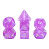 Glitter Pink 7-Dice Mini-Dice RPG Set w/Silver Numbers Miniature Dice