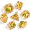 Potted Succulent 7-Dice Set w/Yellow Numbers Dnd Dice Set