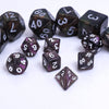 Purple Iridescent 7-Dice Mini-Dice RPG Set w/White Numbers Miniature Dice