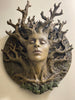 Dryad Bust, Life Sized Wall Plaque Resin Sculpture | Mythic Forest Creature Wall Art | Woodland Goddess Wall Plaque for Nature Lovers