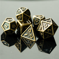 Bronze Mini Metal Dice Ancient Effect | (10mm to 15mm) 7-Dice Udixi RPG