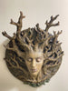 Dryad Bust, Life Sized Wall Plaque Resin Sculpture | Mythic Forest Creature Wall Art | Woodland Goddess Wall Plaque for Nature Lovers