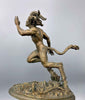 Running Satyr Statue, Hand Painted Resin Sculpture | Mythical Creature Figurine | Unique Legendary Faun Figurine. Fantasy Art Decor