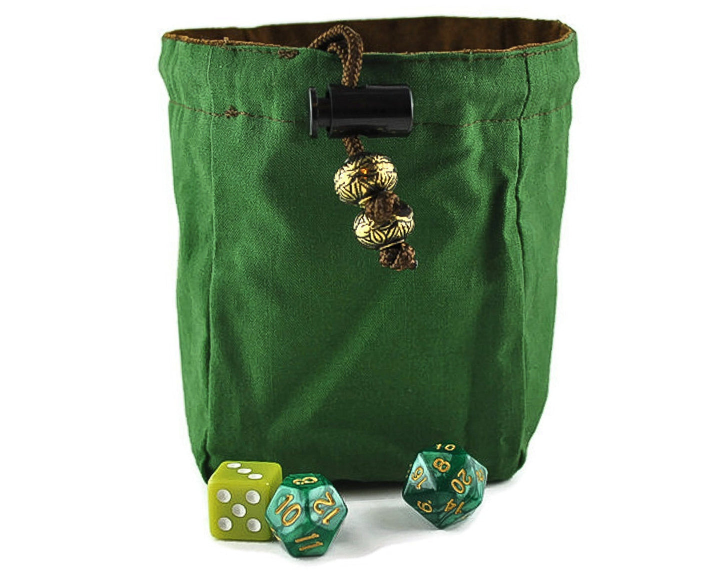World Map Earth Dice Pouch — Vegan Leather Reversible Bag