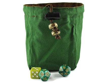 World Map Earth Dice Pouch — Vegan Leather Reversible Bag