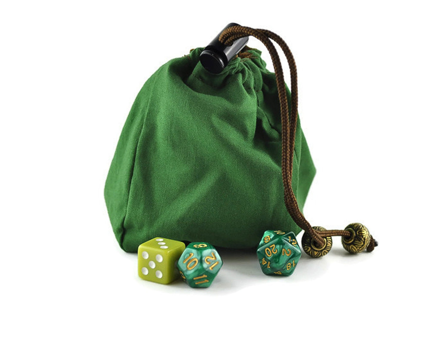 World Map Earth Dice Pouch — Vegan Leather Reversible Bag