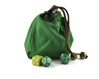 World Map Earth Dice Pouch — Vegan Leather Reversible Bag