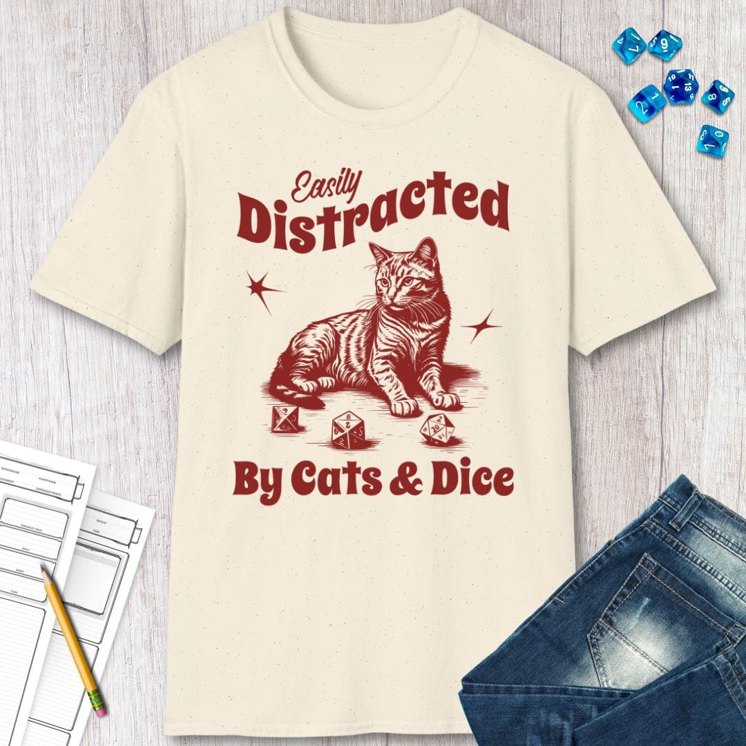 Easily Distracted By Cats & Dice Shirt