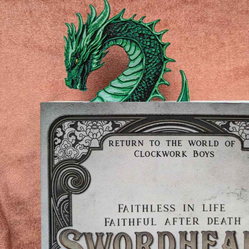 Emerald Dragon Bookmark Textured Fantasy Gift