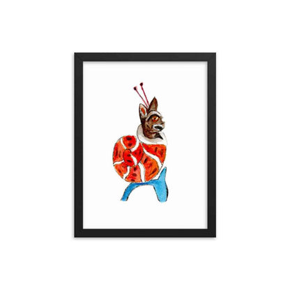 Medieval Snail Cat Framed Poster Ready to Hang Wall Art