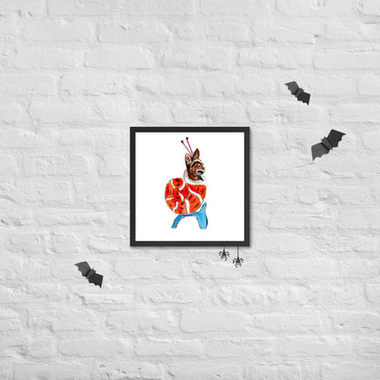 Medieval Snail Cat Framed Poster Ready to Hang Wall Art