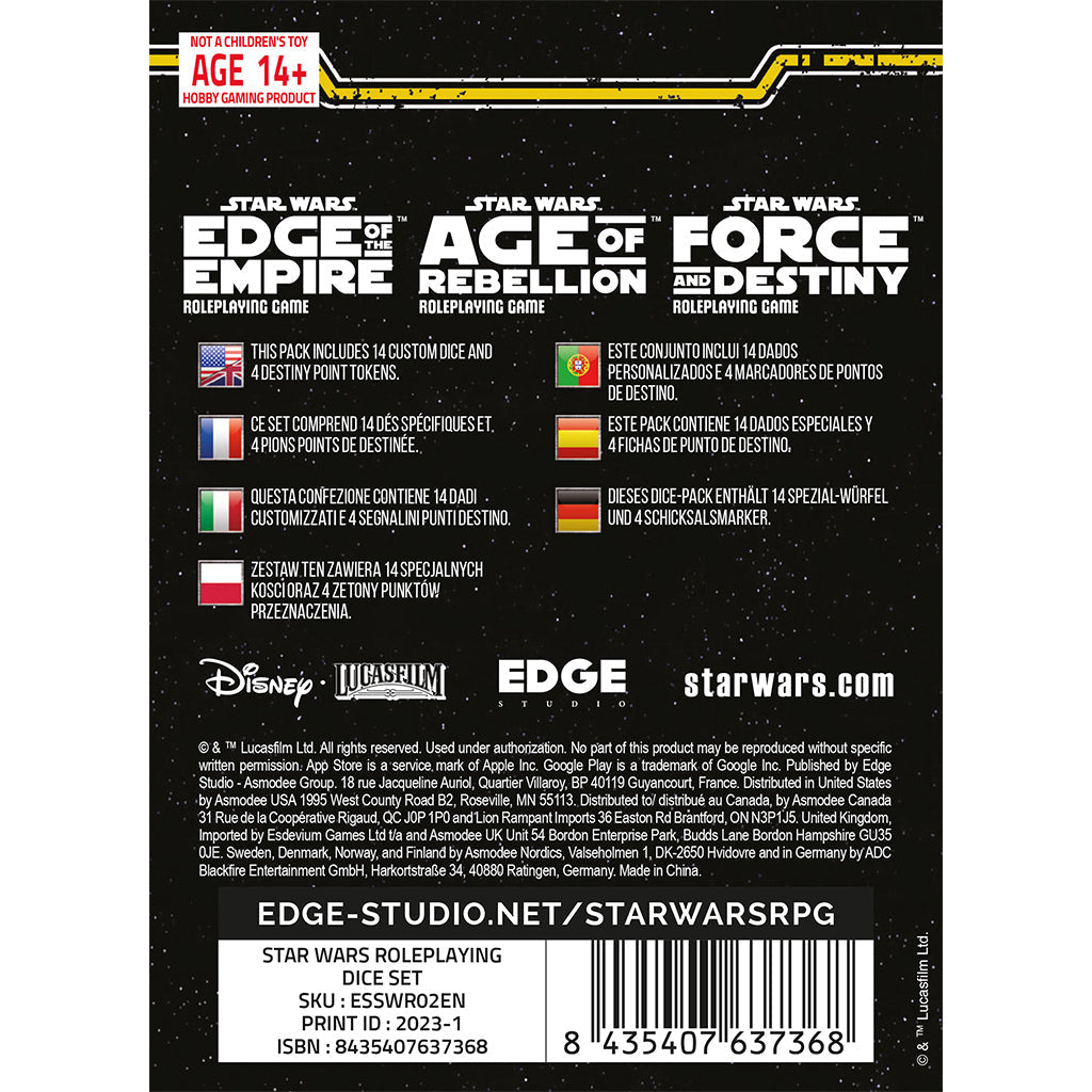 Star Wars Roleplaying Dice - Official RPG Dice Set for Age of Rebellion, Edge of the Empire & Force and Destiny