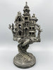 Haunted Mansion, Resin Sculpture with LED Tea Light | Victorian Gothic Haunted House Statue | 9” Gift for Gamers and Spooky Home Decor
