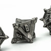 Vintage Silver Pinwheel Strengthened Metal 7-Dice Set | Metal DND Dice