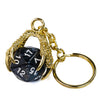 Claw Black D20 Keychain Featuring Gold Metal Dragon Claw + d20