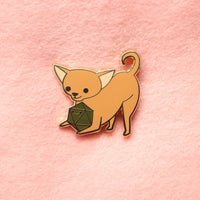 Chihuahua D20 Dice Buddy Enamel Pin