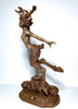 Faun Statue, Hand Painted Resin Sculpture | Mythical Forest Creature Figurine | Woodland Female Satyr Statue for Fantasy Art Decor