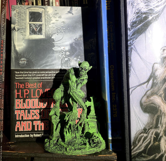 H.P. Lovecraft’s Ghoul Statue, Hand Painted Sculpture | Cthulhu Mythos Monster Figurine | Lovecraftian Horror Decor and Gamer Gift