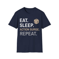 Fighter Class T-Shirt – 'Eat, Sleep, Action Surge, Repeat'
