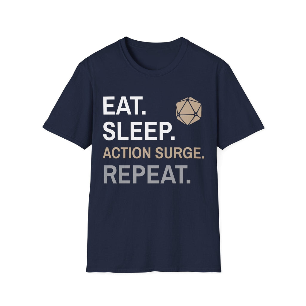 Fighter Class T-Shirt – 'Eat, Sleep, Action Surge, Repeat'