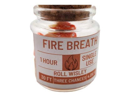 Fire Breath Potion Dice Jar — Mixed Swirl 7-Piece DND Dice Set