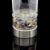 Fluorite Gemstone Metal Glass Water Bottle (1 Piece) Size 12 Inches with Black Protective Sleeve