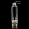 Fluorite Gemstone Metal Glass Water Bottle (1 Piece) Size 12 Inches with Black Protective Sleeve