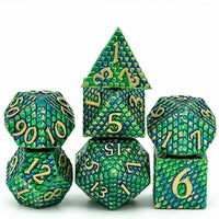 Forest Dragon Scale Metal Dice Set