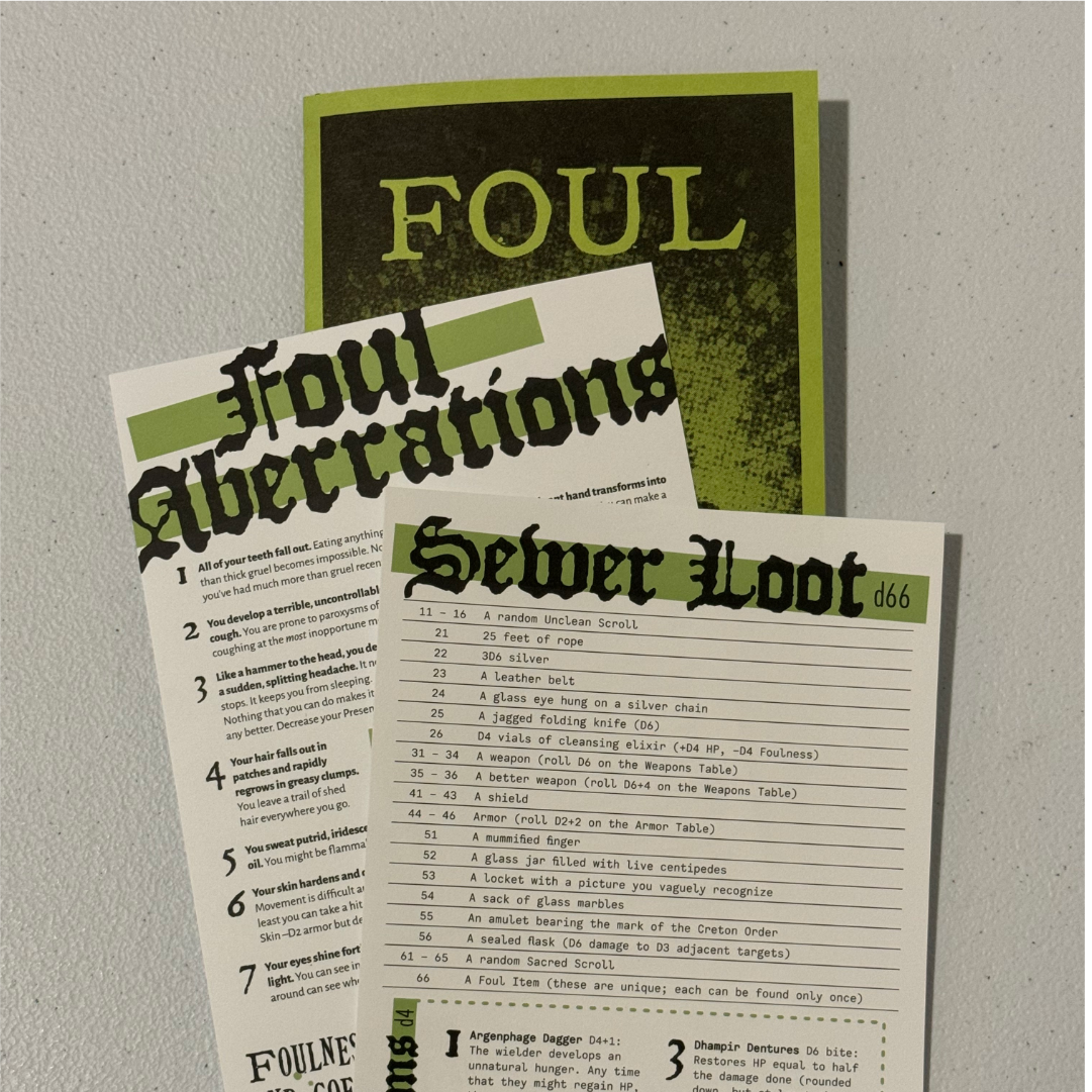 Foul - Level Zero Funnel and Sewer Crawl Adventure for MÖRK BORG