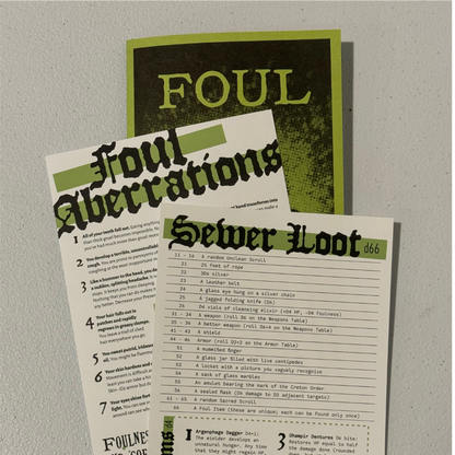 Foul - Level Zero Funnel and Sewer Crawl Adventure for MÖRK BORG