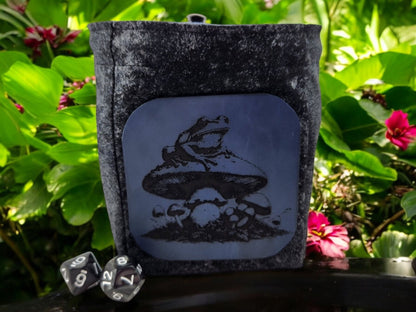 Frog and Mushroom Dice Bag