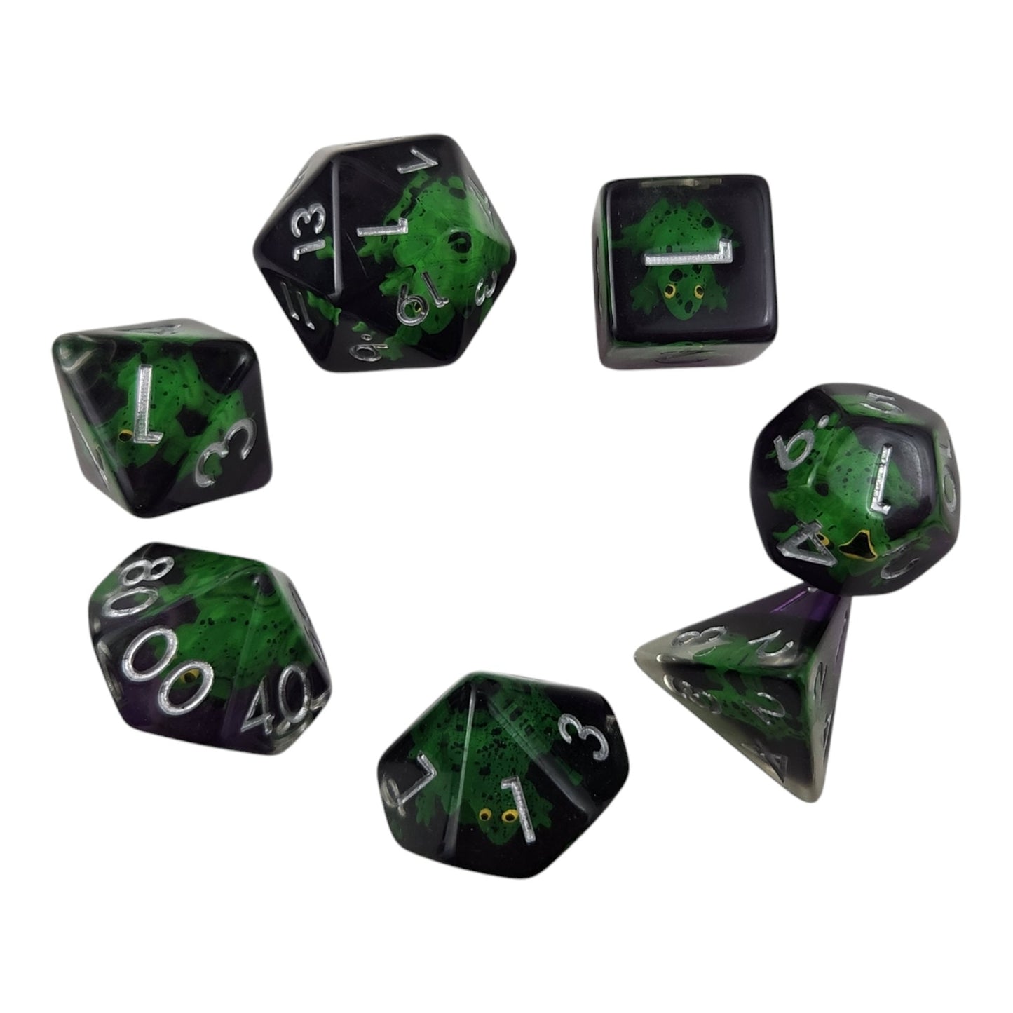 Leaping Frog 7-Piece Resin DND Dice Set