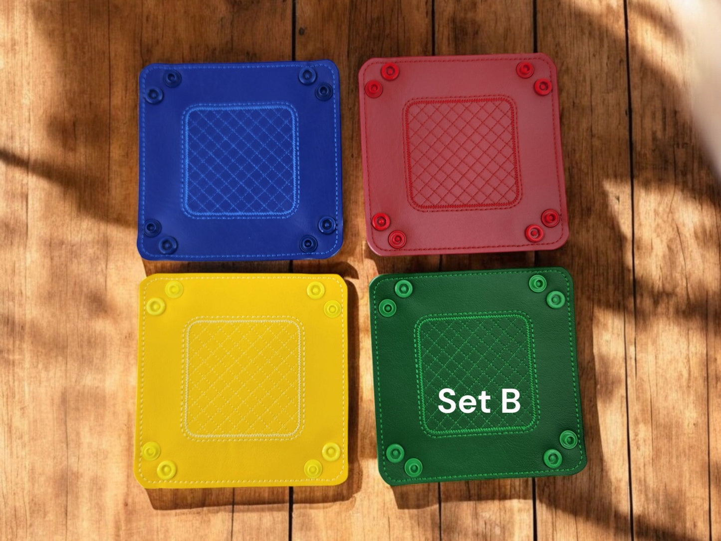 Game Piece Storage Trays — Set of 4 Collapsible Vinyl Trays