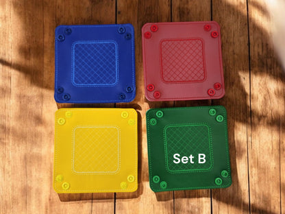 Game Piece Storage Trays — Set of 4 Collapsible Vinyl Trays