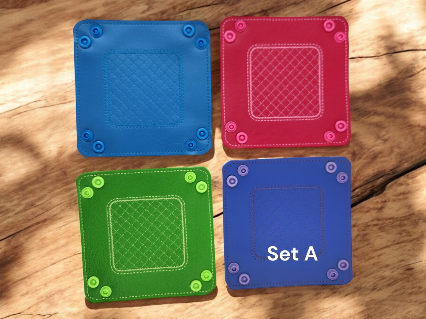 Game Piece Storage Trays — Set of 4 Collapsible Vinyl Trays