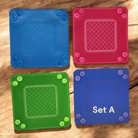 Game piece storage trays, set of four