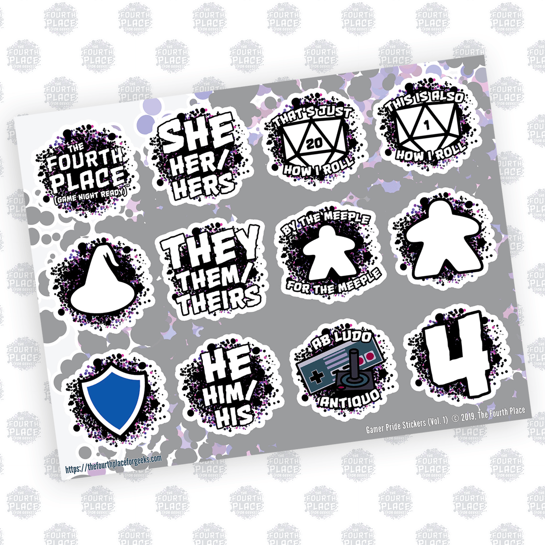 Gamer Pride Vol. 1 Stickers - Tabletop Gaming, Meeple and d20 Designs