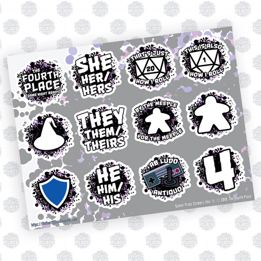 Gamer Pride Vol. 1 Stickers - Tabletop Gaming, Meeple and d20 Designs