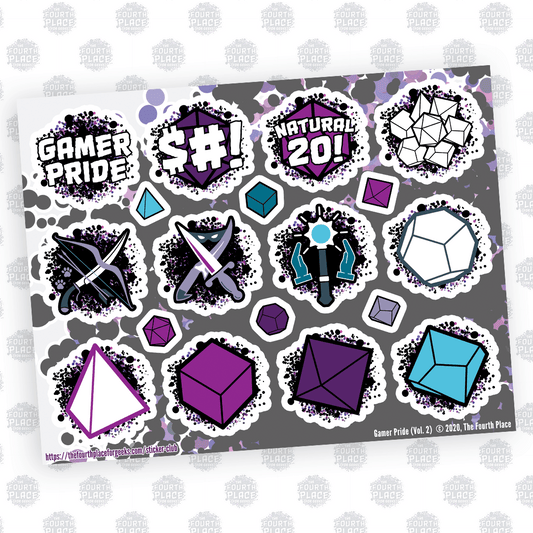 Gamer Pride Vol. 2 Stickers - RPG Character Classes and Dice Sticker Sheet