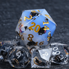 Giant D20 Dice (Black Cat Gold Lettering) 35mm Resin RPG Monster Dice