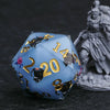 Giant D20 Dice (Black Cat Gold Lettering) 35mm Resin RPG Monster Dice
