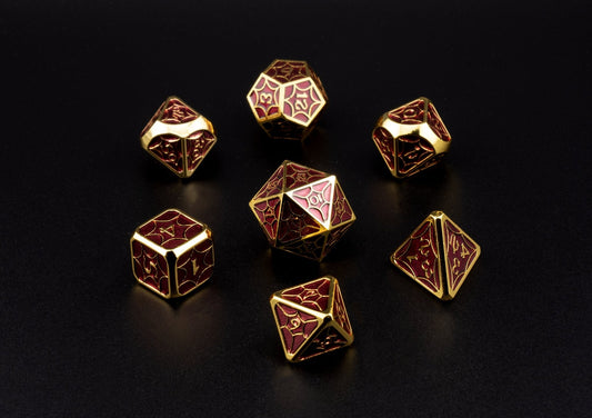 Gilded Amethyst Dice Set