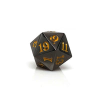 Gun Metal D20 - Signature Font -  Gold Font